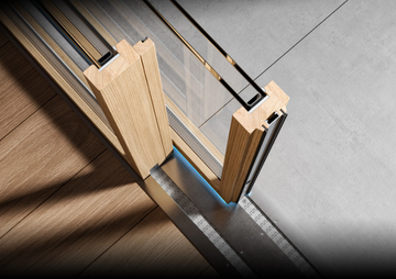 SKYLINE NØFORCE - Wooden lift and slide patio door with magnetic levitation by CARMINATI SERRAMENTI - view 3